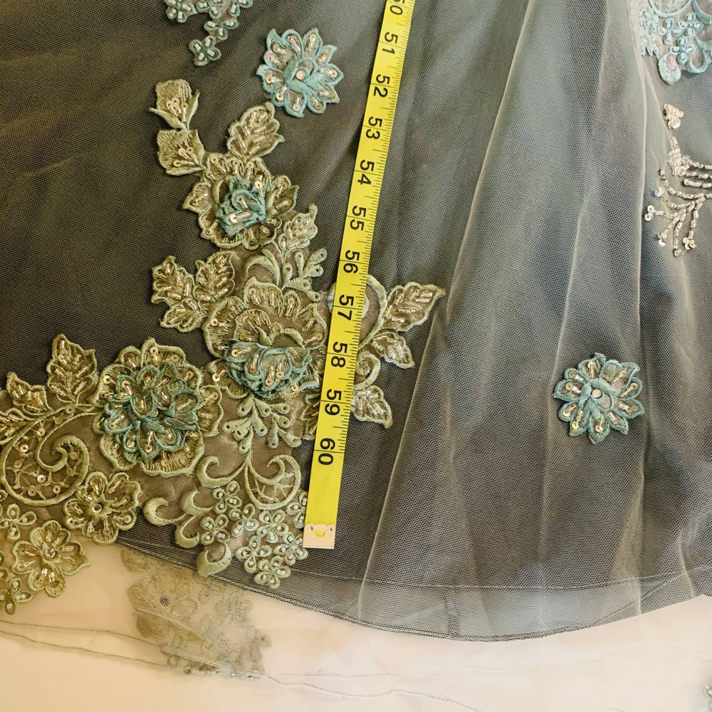 PatBo Cape Ombré  Floral Beaded Tulle Maxi Dress - Picture 11 of 13